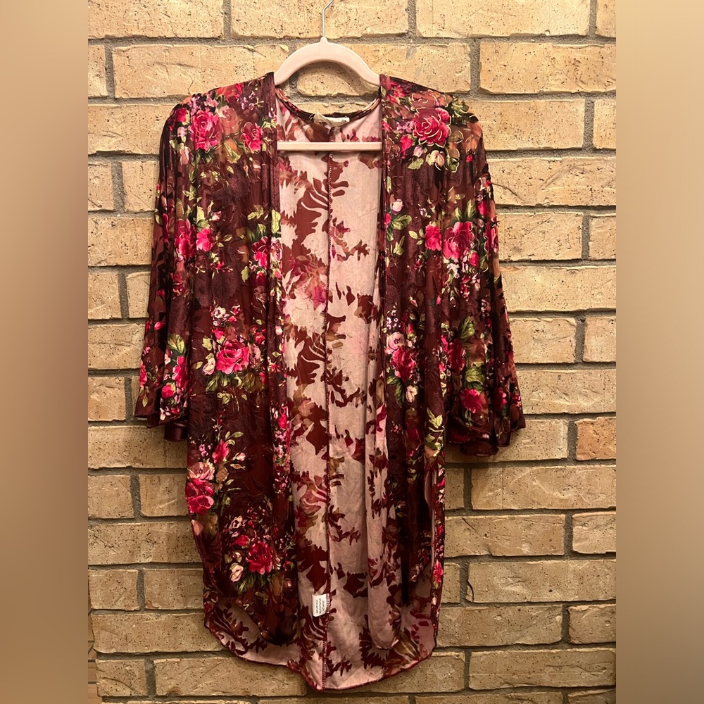 Joyfolie Flowy Velvet Cardigan